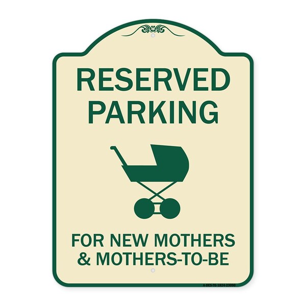 Reserved Parking for New Mothers & Mothers to Heavy-Gauge Aluminum Sign, 24" x 18", TG-1824-23090